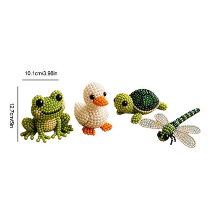 Cute 3D Animal Bead Craft Set with Colorful Beads & Instructions Animals Beadwork Crafts Kits Handmade Jewelry Art Beaded Kit for Beginners & Craft Enthusiasts (Set-D)