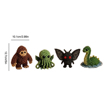 Cute 3D Animal Bead Craft Set with Colorful Beads & Instructions Animals Beadwork Crafts Kits Handmade Jewelry Art Beaded Kit for Beginners & Craft Enthusiasts (Set-E)
