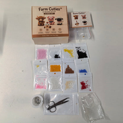 Cute 3D Animal Bead Craft Set with Colorful Beads & Instructions Animals Beadwork Crafts Kits Handmade Jewelry Art Beaded Kit for Beginners & Craft Enthusiasts (Set-G)