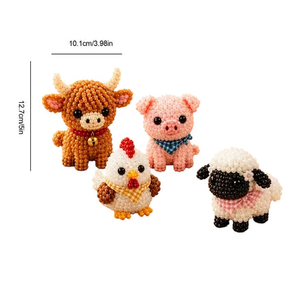 Cute 3D Animal Bead Craft Set with Colorful Beads & Instructions Animals Beadwork Crafts Kits Handmade Jewelry Art Beaded Kit for Beginners & Craft Enthusiasts (Set-G)