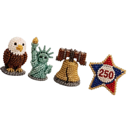 Cute 3D Animal Bead Craft Set with Colorful Beads & Instructions Animals Beadwork Crafts Kits Handmade Jewelry Art Beaded Kit for Beginners & Craft Enthusiasts (Set-L)