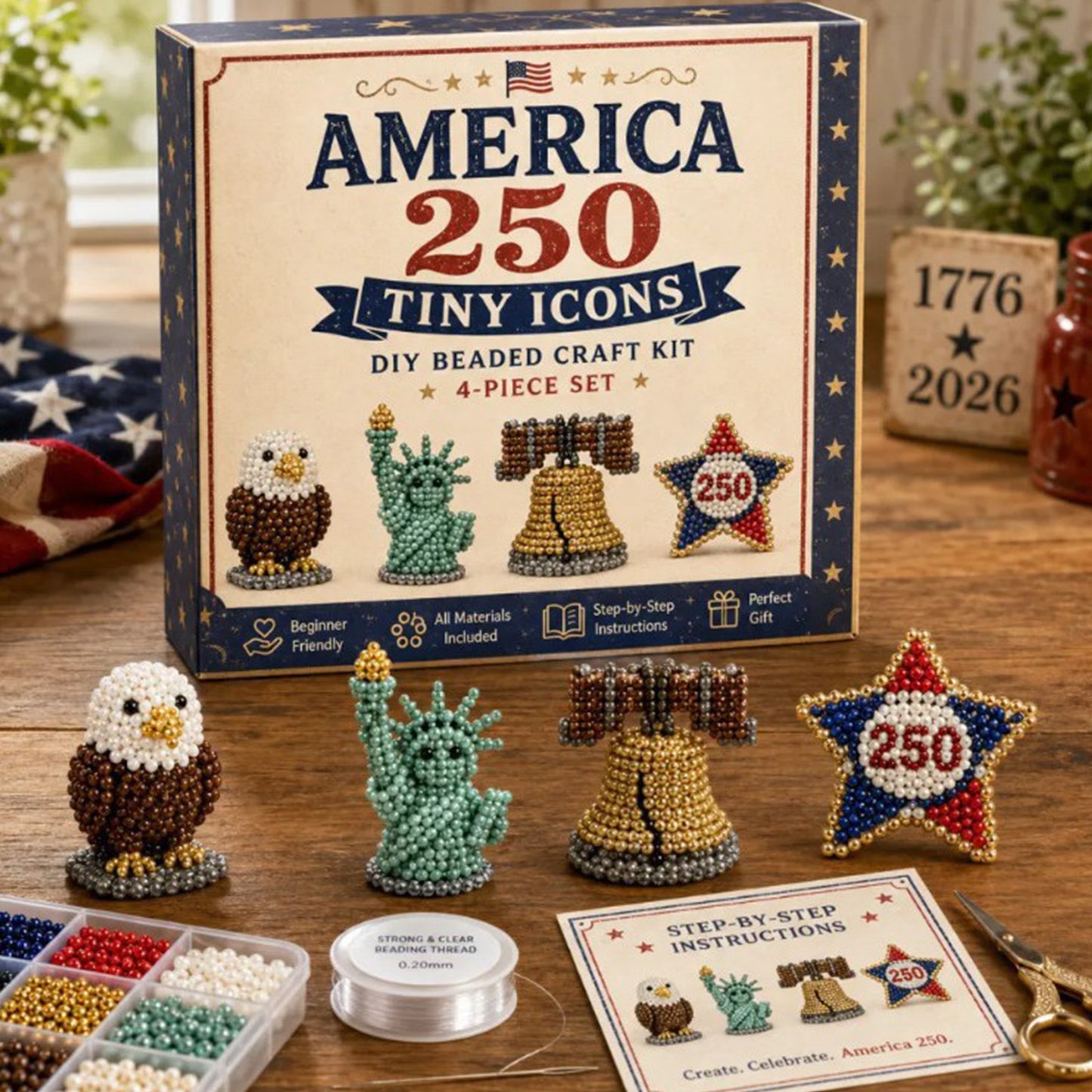 Cute 3D Animal Bead Craft Set with Colorful Beads & Instructions Animals Beadwork Crafts Kits Handmade Jewelry Art Beaded Kit for Beginners & Craft Enthusiasts (Set-L)