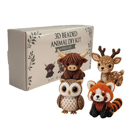 Tiny 3D Beaded Animal DIY Kit Stable Cute Bird & Animal Beading Craft Set Bright Colors for Hand Embroidery Craft Enthusiasts & Decoration (C)