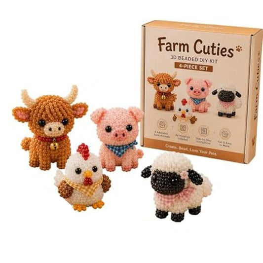 Tiny 3D Beaded Animal DIY Kit Stable Cute Bird & Animal Beading Craft Set Bright Colors for Hand Embroidery Craft Enthusiasts & Decoration (G)