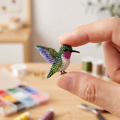 Backyard Birds DIY 3D Animals Bead Embroidery Kits Complete Accessories Cute Bead Craft Animal Set for Crafting Enthusiasts Girls Women Teens Adults