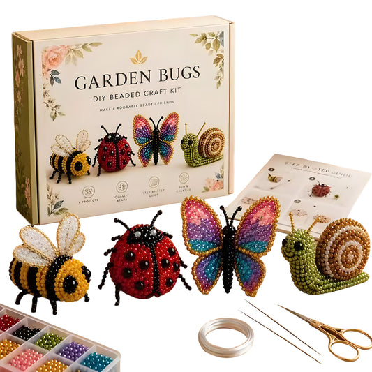 Garden Bugs DIY 3D Animals Bead Embroidery Kits Complete Accessories Cute Bead Craft Animal Set for Crafting Enthusiasts Girls Women Teens Adults
