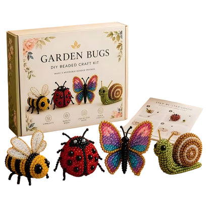 Garden Bugs DIY 3D Animals Bead Embroidery Kits Complete Accessories Cute Bead Craft Animal Set for Crafting Enthusiasts Girls Women Teens Adults