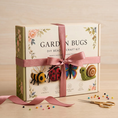 Garden Bugs DIY 3D Animals Bead Embroidery Kits Complete Accessories Cute Bead Craft Animal Set for Crafting Enthusiasts Girls Women Teens Adults
