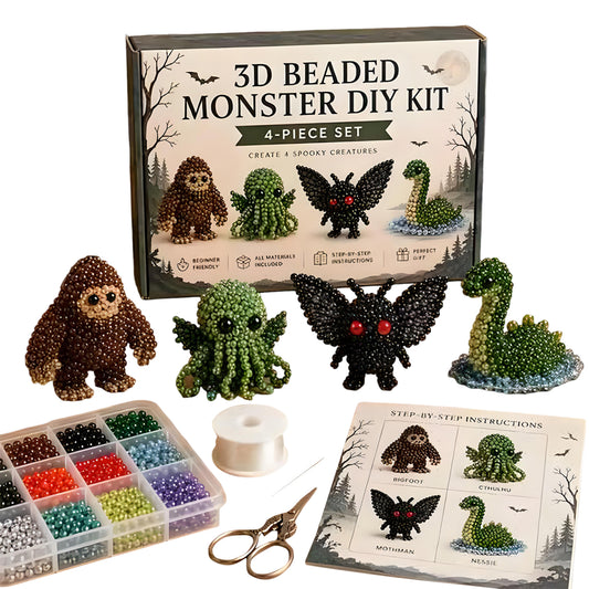 Mysterious Creatures and Monsters DIY 3D Animals Bead Embroidery Kits Complete Accessories Cute Bead Craft Animal Set for Crafting Enthusiasts Girls Women Teens Adults