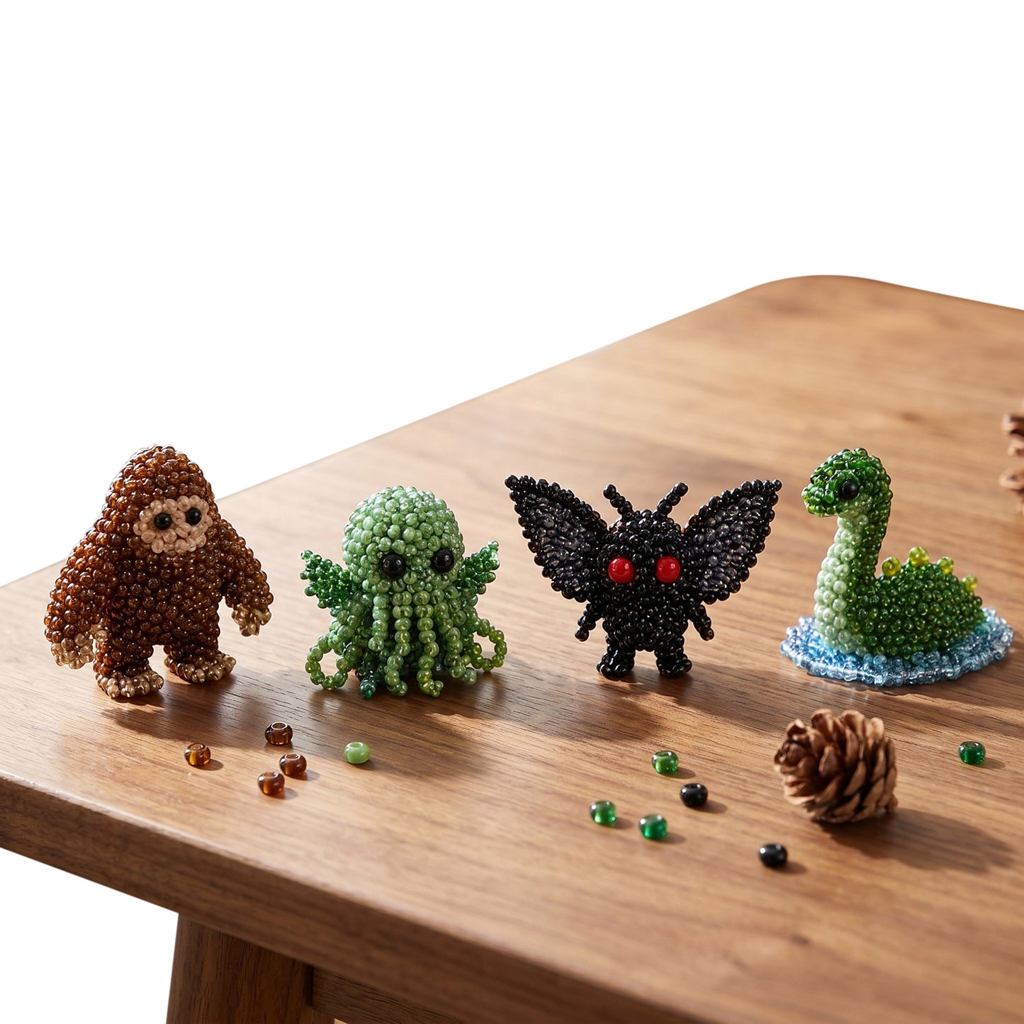 Mysterious Creatures and Monsters DIY 3D Animals Bead Embroidery Kits Complete Accessories Cute Bead Craft Animal Set for Crafting Enthusiasts Girls Women Teens Adults