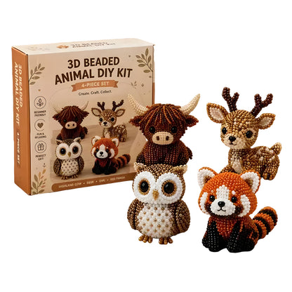 Friends of the Woodland DIY 3D Animals Bead Embroidery Kits Complete Accessories Cute Bead Craft Animal Set for Crafting Enthusiasts Girls Women Teens Adults