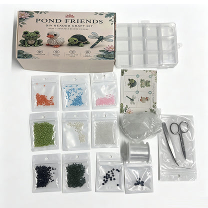 Pond Friends DIY 3D Animals Bead Embroidery Kits Complete Accessories Cute Bead Craft Animal Set for Crafting Enthusiasts Girls Women Teens Adults