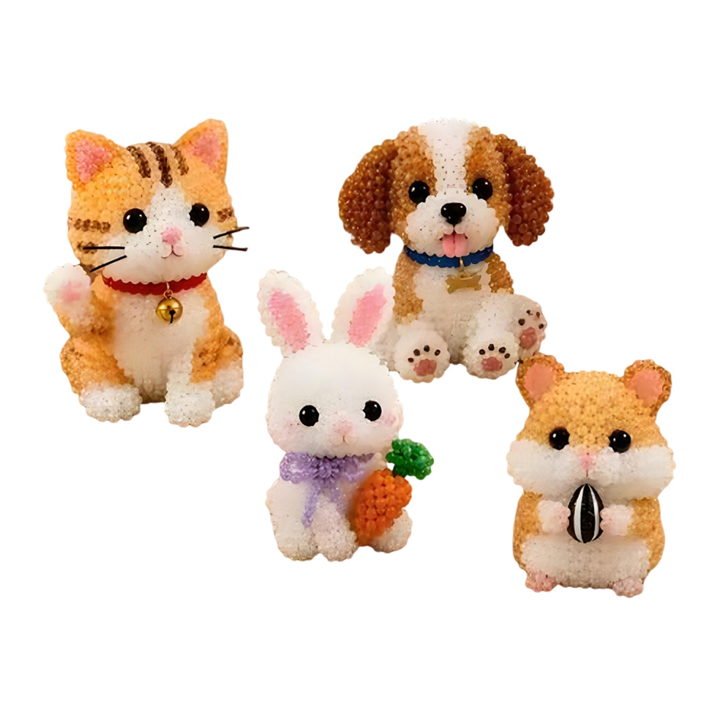 Pet Lovers DIY 3D Animals Bead Embroidery Kits Complete Accessories Cute Bead Craft Animal Set for Crafting Enthusiasts Girls Women Teens Adults