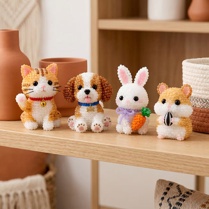 Pet Lovers DIY 3D Animals Bead Embroidery Kits Complete Accessories Cute Bead Craft Animal Set for Crafting Enthusiasts Girls Women Teens Adults