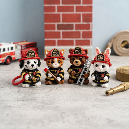 3D Animal Bead Embroidery Kit Unique 3d Animals Bead Craft Kit 3D Animal Ornament Sewing Set for Crafting Enthusiasts Girls Women Teens Adults (American Hero Firefighter)