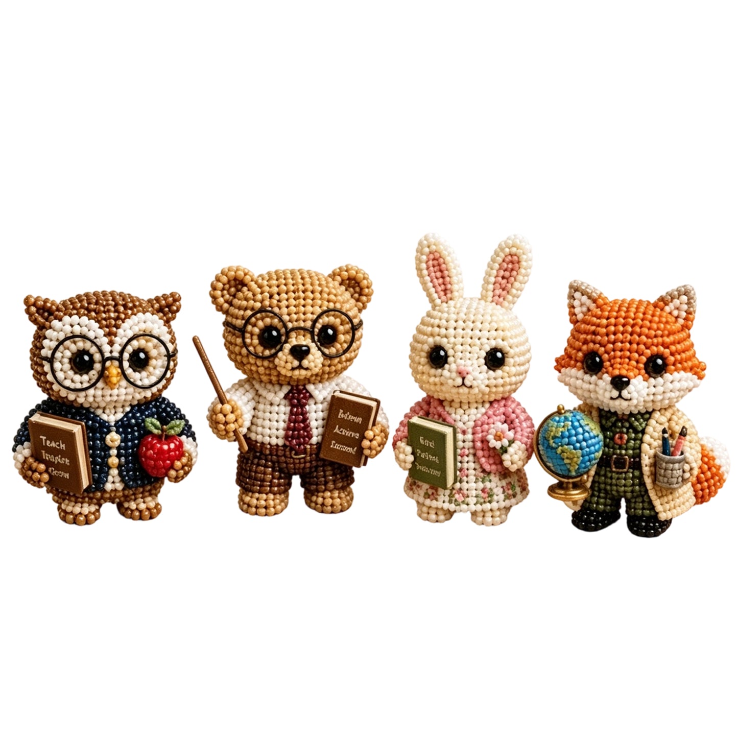 3D Animal Bead Embroidery Kit Unique 3d Animals Bead Craft Kit 3D Animal Ornament Sewing Set for Crafting Enthusiasts Girls Women Teens Adults (American Hero Teacher)