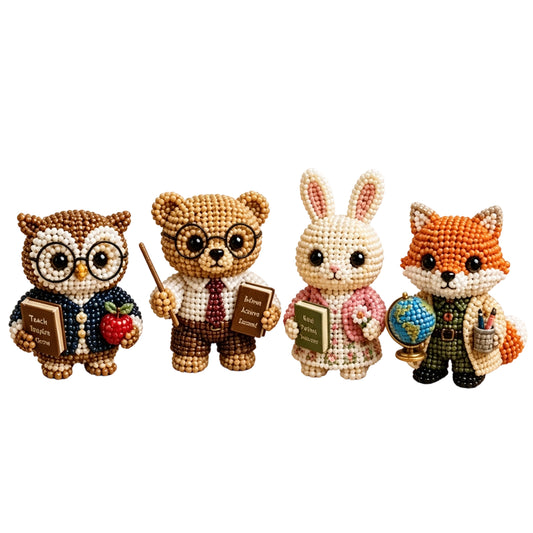 3D Animal Bead Embroidery Kit Unique 3d Animals Bead Craft Kit 3D Animal Ornament Sewing Set for Crafting Enthusiasts Girls Women Teens Adults (American Hero Teacher)