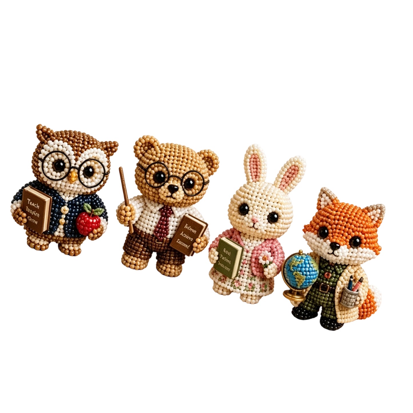 3D Animal Bead Embroidery Kit Unique 3d Animals Bead Craft Kit 3D Animal Ornament Sewing Set for Crafting Enthusiasts Girls Women Teens Adults (American Hero Teacher)