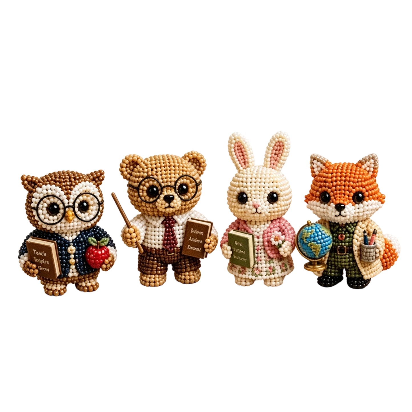 3D Animal Bead Embroidery Kit Unique 3d Animals Bead Craft Kit 3D Animal Ornament Sewing Set for Crafting Enthusiasts Girls Women Teens Adults (American Hero Teacher)