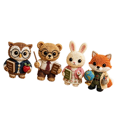 3D Animal Bead Embroidery Kit Unique 3d Animals Bead Craft Kit 3D Animal Ornament Sewing Set for Crafting Enthusiasts Girls Women Teens Adults (American Hero Teacher)