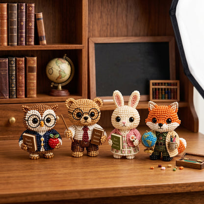 3D Animal Bead Embroidery Kit Unique 3d Animals Bead Craft Kit 3D Animal Ornament Sewing Set for Crafting Enthusiasts Girls Women Teens Adults (American Hero Teacher)