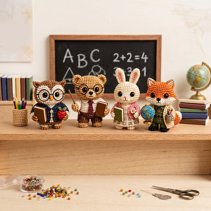 3D Animal Bead Embroidery Kit Unique 3d Animals Bead Craft Kit 3D Animal Ornament Sewing Set for Crafting Enthusiasts Girls Women Teens Adults (American Hero Teacher)