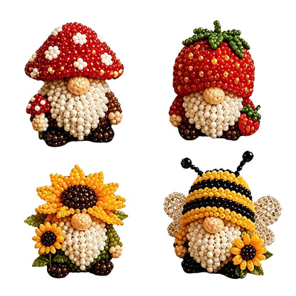 DIY Gnome Handmade Bead Art Set with Full Materials & Instructions Cute Dwarf Bead Craft Set Multi-Purpose Gnome Designs Beading Kit for Beginners & Craft Enthusiasts (Multicolor 1)