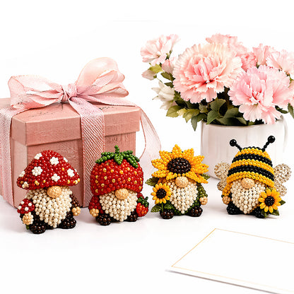 DIY Gnome Handmade Bead Art Set with Full Materials & Instructions Cute Dwarf Bead Craft Set Multi-Purpose Gnome Designs Beading Kit for Beginners & Craft Enthusiasts (Multicolor 1)