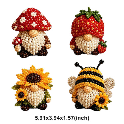 DIY Gnome Handmade Bead Art Set with Full Materials & Instructions Cute Dwarf Bead Craft Set Multi-Purpose Gnome Designs Beading Kit for Beginners & Craft Enthusiasts (Multicolor 1)