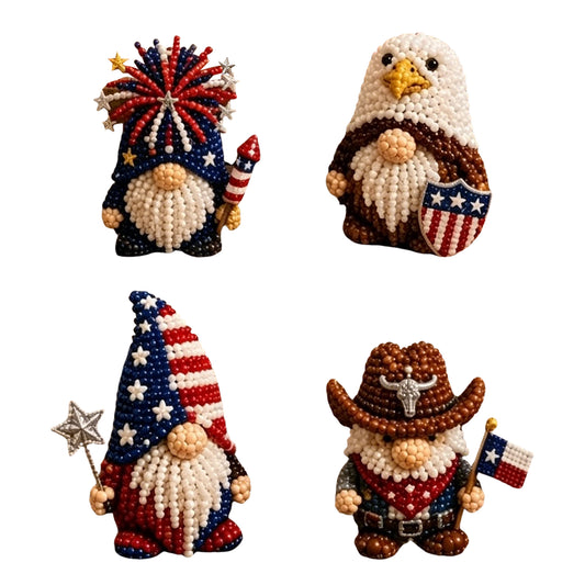 DIY Gnome Handmade Bead Art Set with Full Materials & Instructions Cute Dwarf Bead Craft Set Multi-Purpose Gnome Designs Beading Kit for Beginners & Craft Enthusiasts (Multicolor 2)