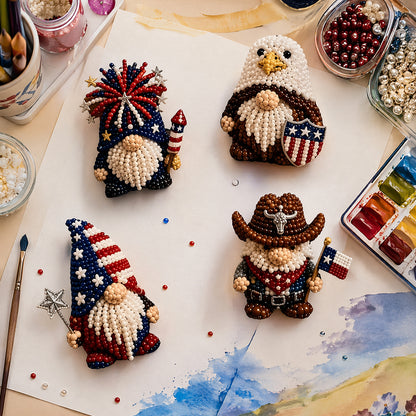 DIY Gnome Handmade Bead Art Set with Full Materials & Instructions Cute Dwarf Bead Craft Set Multi-Purpose Gnome Designs Beading Kit for Beginners & Craft Enthusiasts (Multicolor 2)