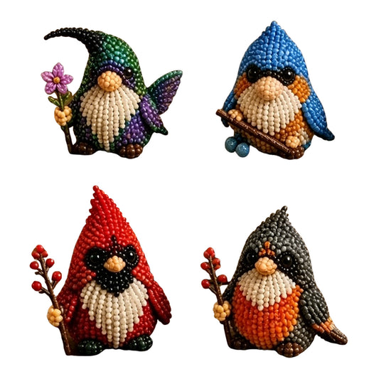 DIY Gnome Handmade Bead Art Set with Full Materials & Instructions Cute Dwarf Bead Craft Set Multi-Purpose Gnome Designs Beading Kit for Beginners & Craft Enthusiasts (Multicolor 3)
