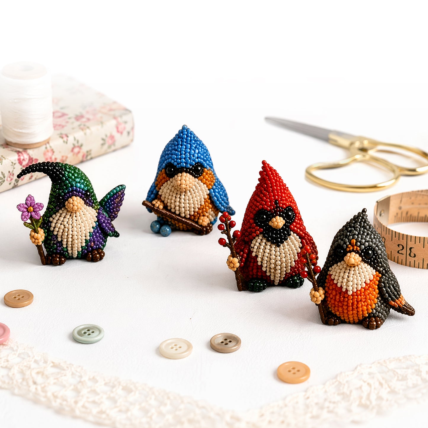 DIY Gnome Handmade Bead Art Set with Full Materials & Instructions Cute Dwarf Bead Craft Set Multi-Purpose Gnome Designs Beading Kit for Beginners & Craft Enthusiasts (Multicolor 3)