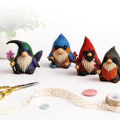 DIY Gnome Handmade Bead Art Set with Full Materials & Instructions Cute Dwarf Bead Craft Set Multi-Purpose Gnome Designs Beading Kit for Beginners & Craft Enthusiasts (Multicolor 3)