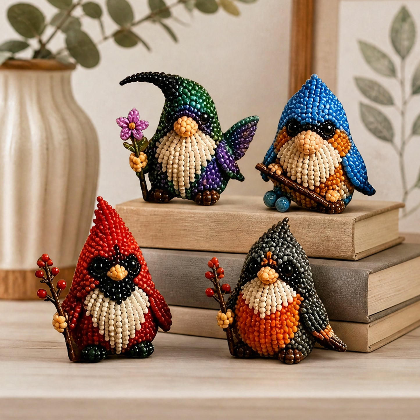 DIY Gnome Handmade Bead Art Set with Full Materials & Instructions Cute Dwarf Bead Craft Set Multi-Purpose Gnome Designs Beading Kit for Beginners & Craft Enthusiasts (Multicolor 3)