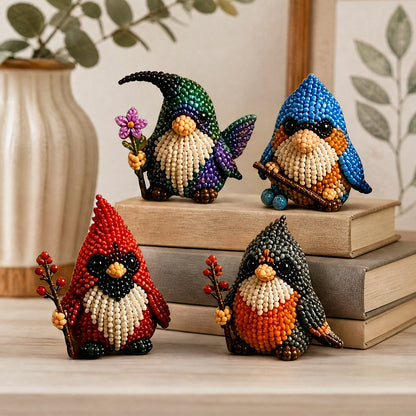 DIY Gnome Handmade Bead Art Set with Full Materials & Instructions Cute Dwarf Bead Craft Set Multi-Purpose Gnome Designs Beading Kit for Beginners & Craft Enthusiasts (Multicolor 3)