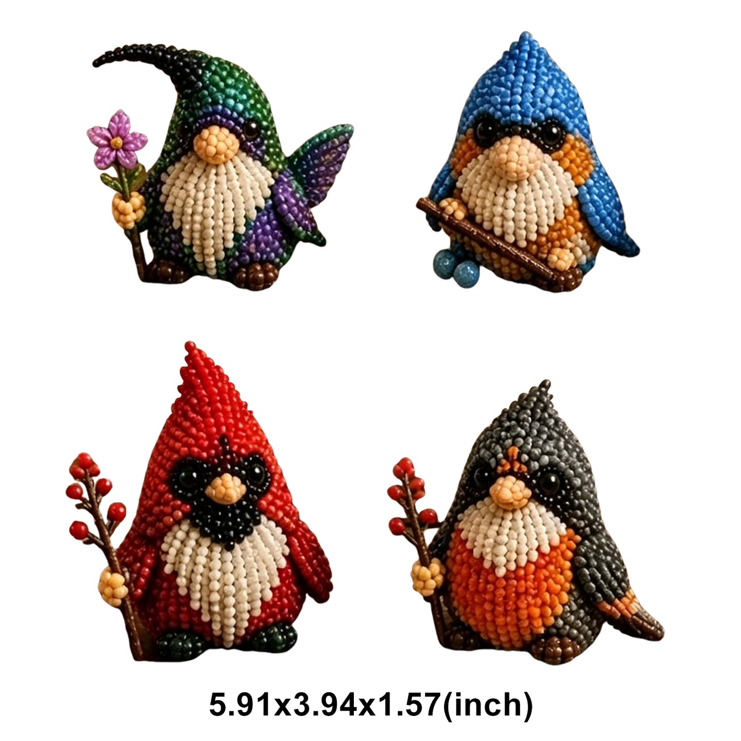 DIY Gnome Handmade Bead Art Set with Full Materials & Instructions Cute Dwarf Bead Craft Set Multi-Purpose Gnome Designs Beading Kit for Beginners & Craft Enthusiasts (Multicolor 3)