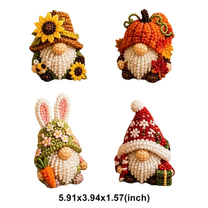 DIY Gnome Handmade Bead Art Set with Full Materials & Instructions Cute Dwarf Bead Craft Set Multi-Purpose Gnome Designs Beading Kit for Beginners & Craft Enthusiasts (Multicolor 4)
