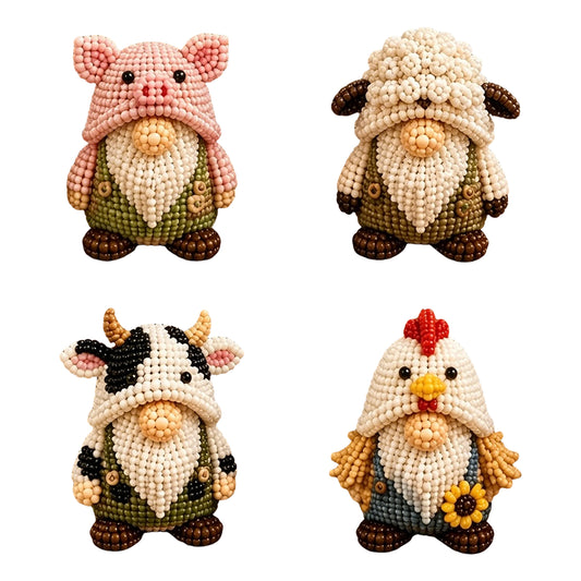 DIY Gnome Handmade Bead Art Set with Full Materials & Instructions Cute Dwarf Bead Craft Set Multi-Purpose Gnome Designs Beading Kit for Beginners & Craft Enthusiasts (Multicolor 5)