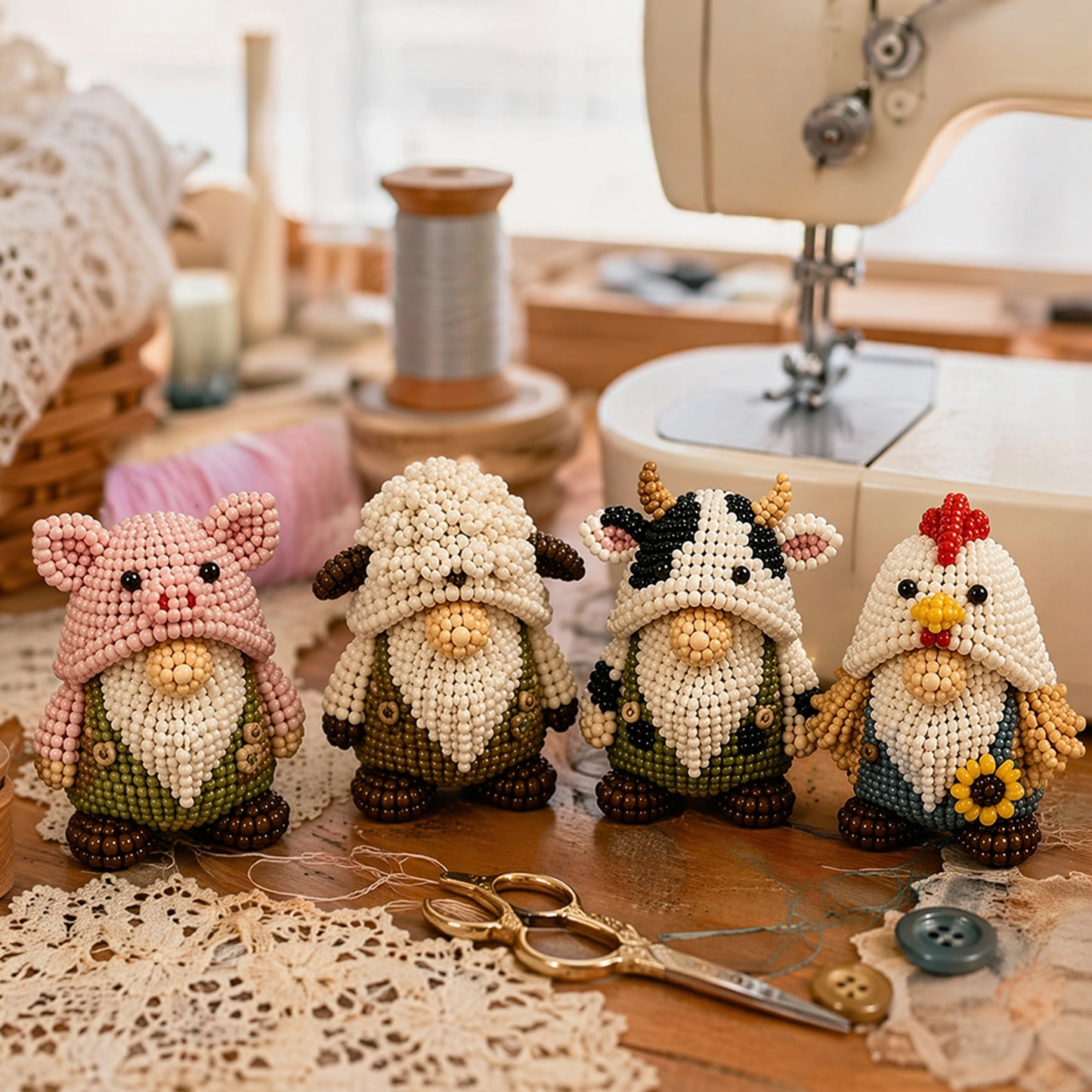 DIY Gnome Handmade Bead Art Set with Full Materials & Instructions Cute Dwarf Bead Craft Set Multi-Purpose Gnome Designs Beading Kit for Beginners & Craft Enthusiasts (Multicolor 5)