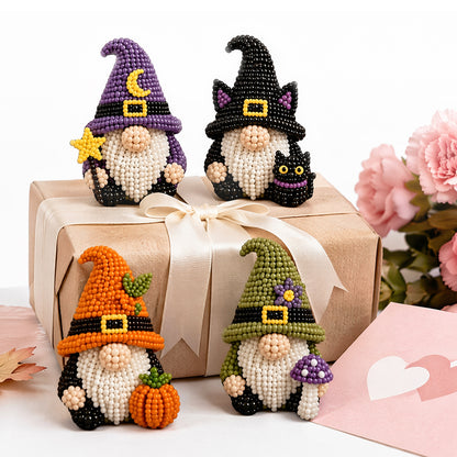 DIY Gnome Handmade Bead Art Set with Full Materials & Instructions Cute Dwarf Bead Craft Set Multi-Purpose Gnome Designs Beading Kit for Beginners & Craft Enthusiasts (Multicolor 7)