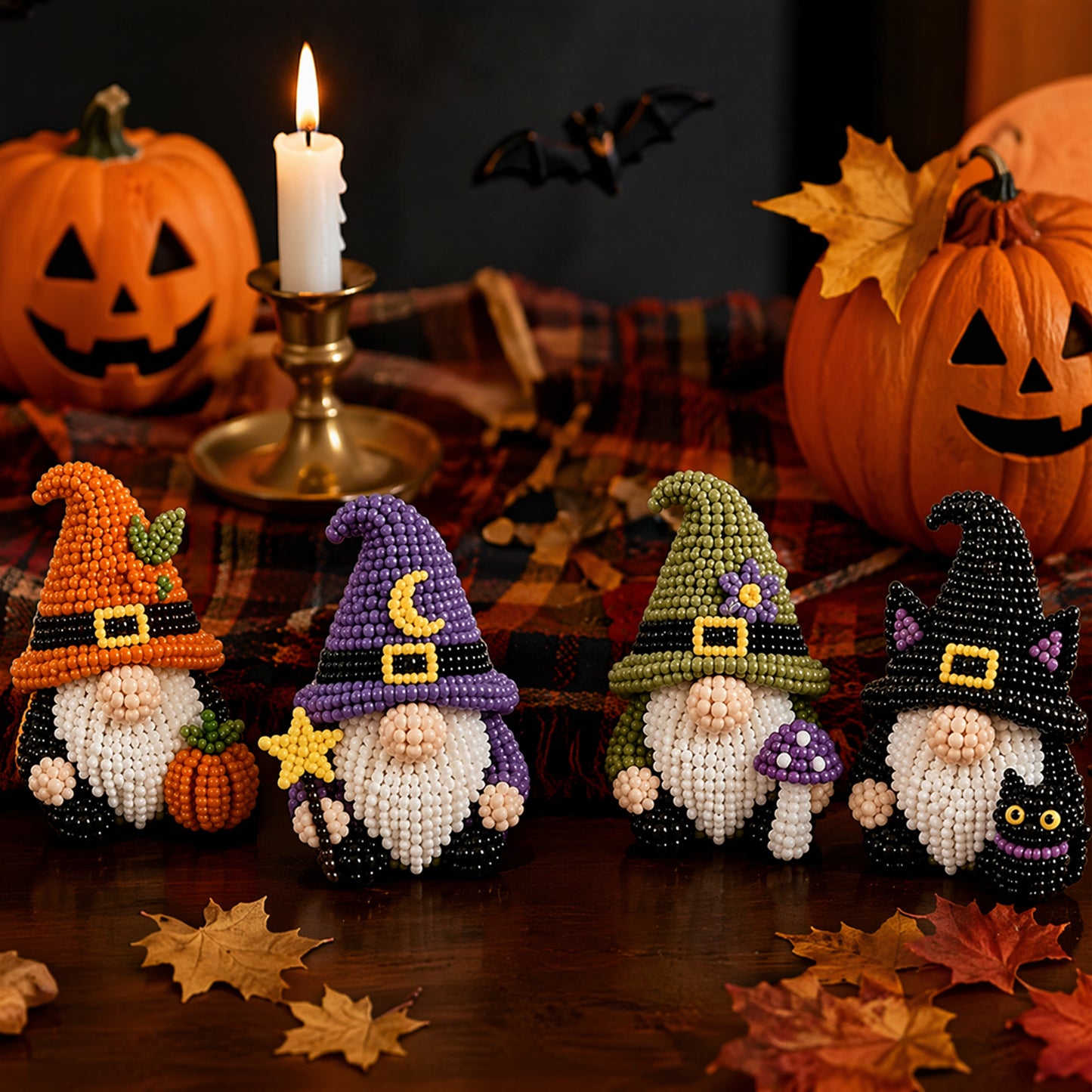 DIY Gnome Handmade Bead Art Set with Full Materials & Instructions Cute Dwarf Bead Craft Set Multi-Purpose Gnome Designs Beading Kit for Beginners & Craft Enthusiasts (Multicolor 7)