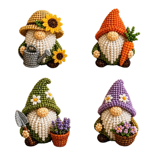 DIY Gnome Handmade Bead Art Set with Full Materials & Instructions Cute Dwarf Bead Craft Set Multi-Purpose Gnome Designs Beading Kit for Beginners & Craft Enthusiasts (Multicolor 8)