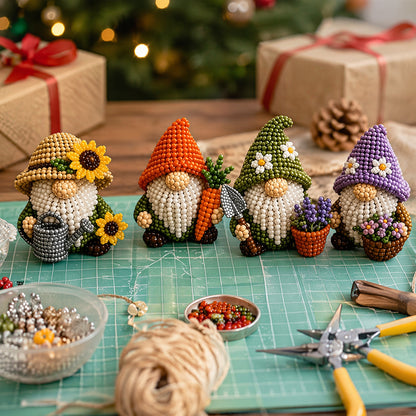 DIY Gnome Handmade Bead Art Set with Full Materials & Instructions Cute Dwarf Bead Craft Set Multi-Purpose Gnome Designs Beading Kit for Beginners & Craft Enthusiasts (Multicolor 8)
