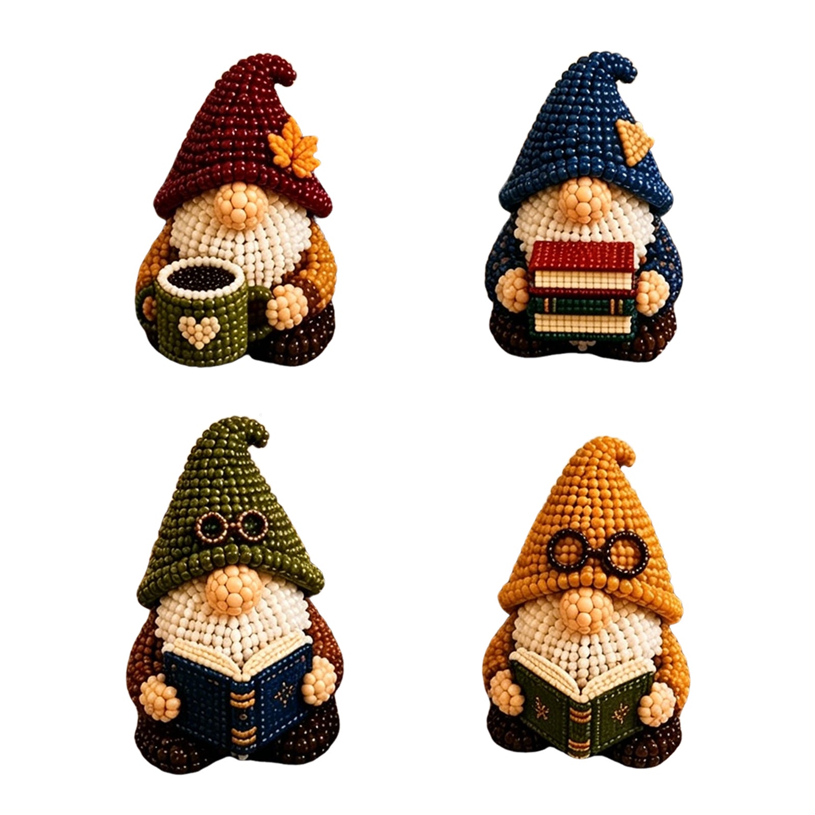 DIY Gnome Handmade Bead Art Set with Full Materials & Instructions Cute Dwarf Bead Craft Set Multi-Purpose Gnome Designs Beading Kit for Beginners & Craft Enthusiasts (Multicolor 9)