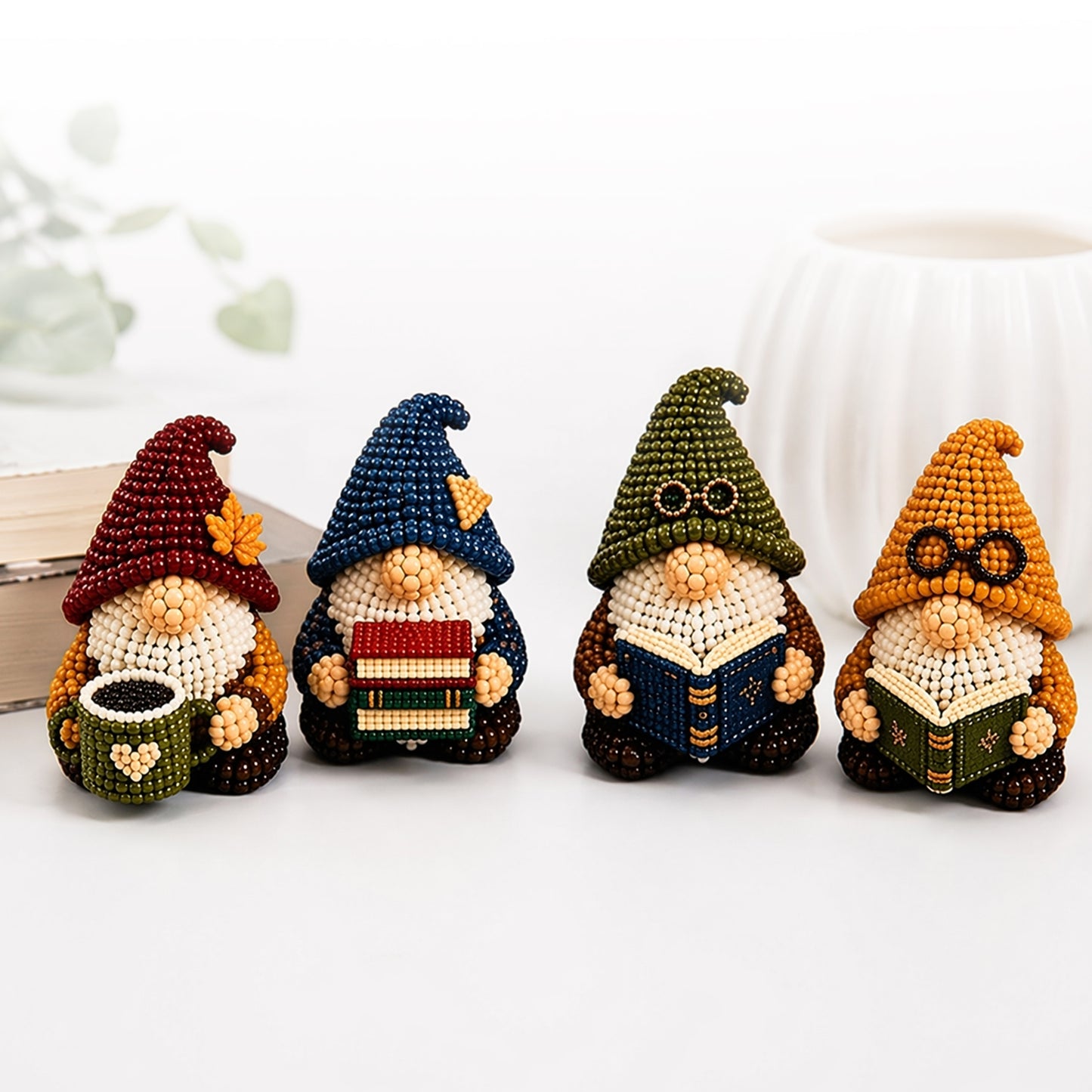 DIY Gnome Handmade Bead Art Set with Full Materials & Instructions Cute Dwarf Bead Craft Set Multi-Purpose Gnome Designs Beading Kit for Beginners & Craft Enthusiasts (Multicolor 9)