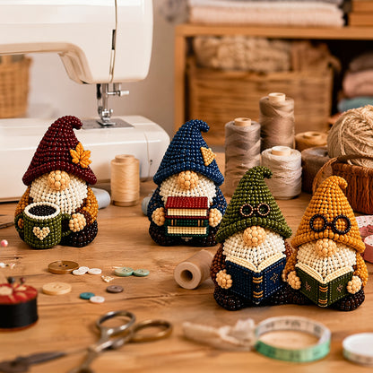 DIY Gnome Handmade Bead Art Set with Full Materials & Instructions Cute Dwarf Bead Craft Set Multi-Purpose Gnome Designs Beading Kit for Beginners & Craft Enthusiasts (Multicolor 9)