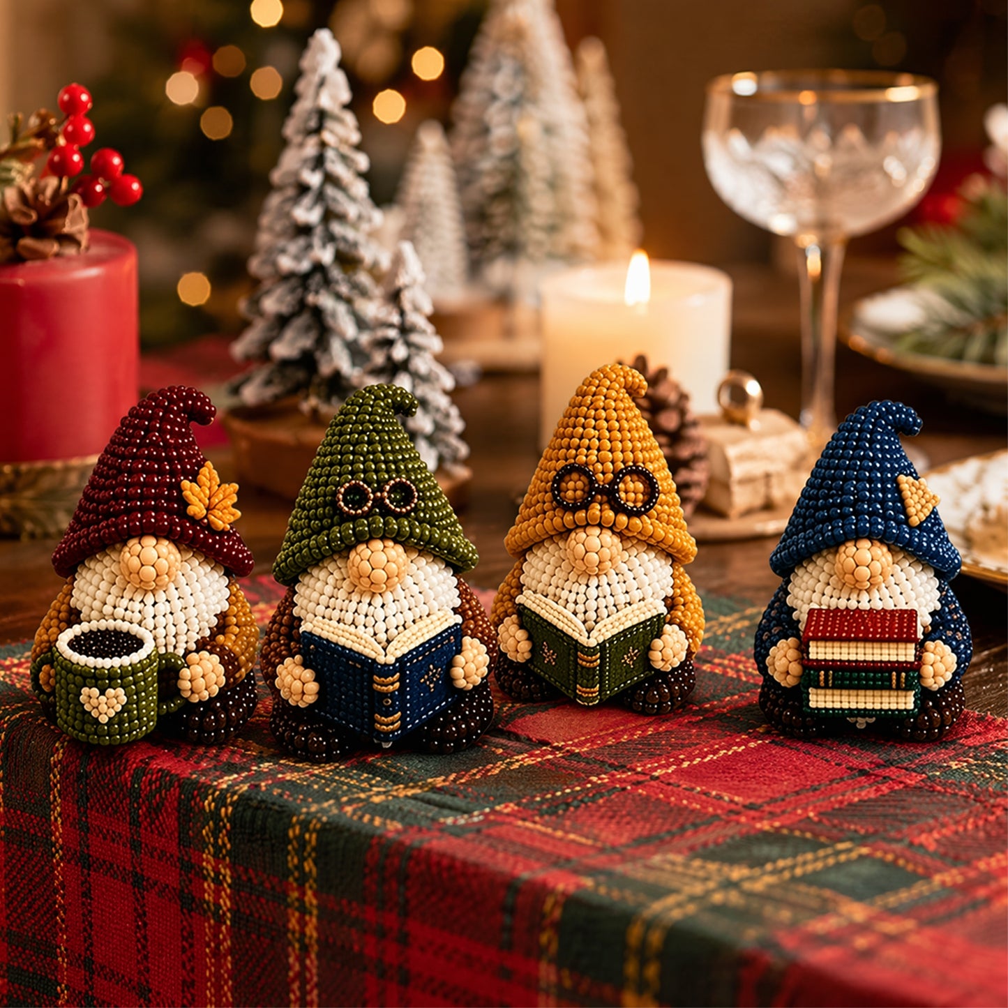 DIY Gnome Handmade Bead Art Set with Full Materials & Instructions Cute Dwarf Bead Craft Set Multi-Purpose Gnome Designs Beading Kit for Beginners & Craft Enthusiasts (Multicolor 9)
