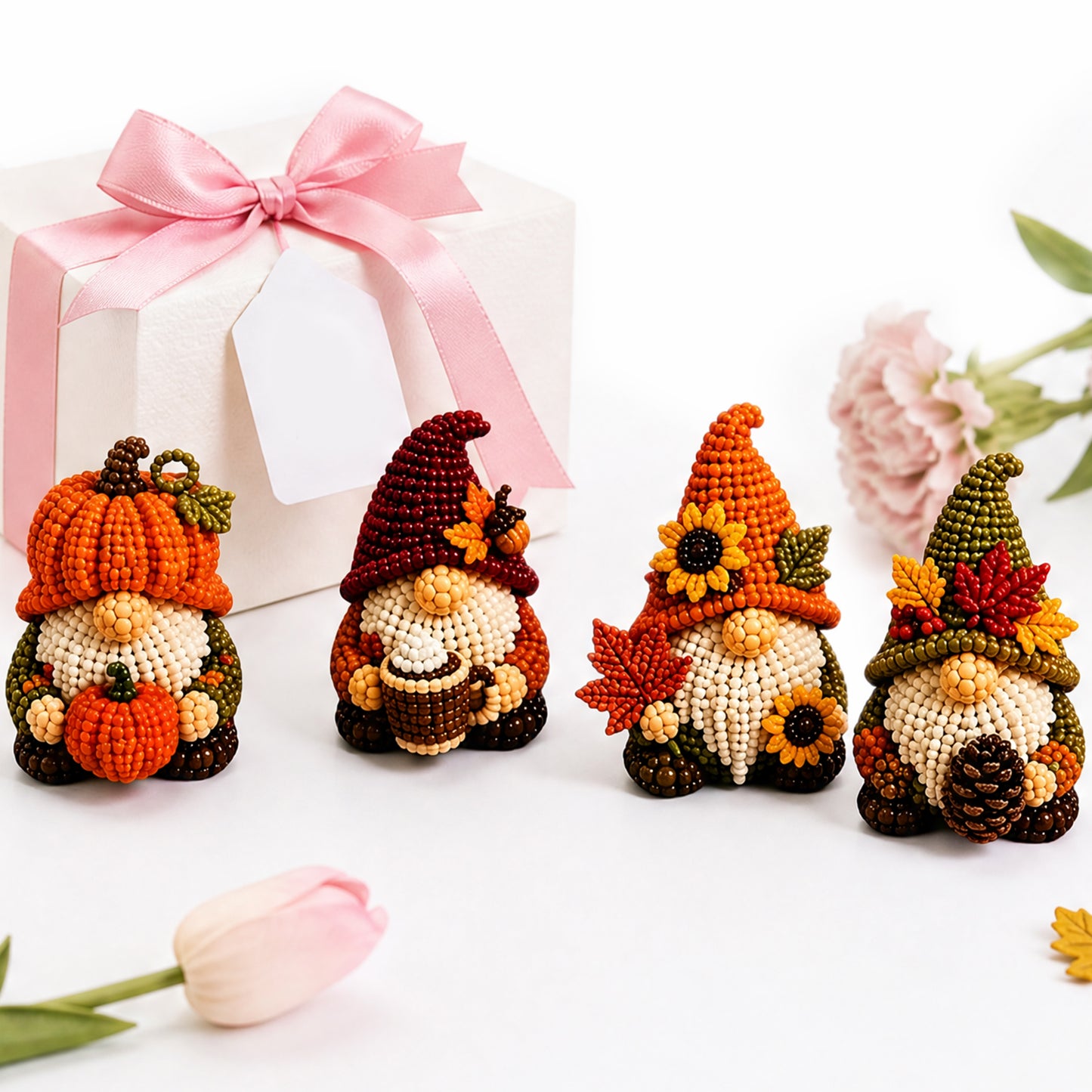 DIY Gnome Handmade Bead Art Set with Full Materials & Instructions Cute Dwarf Bead Craft Set Multi-Purpose Gnome Designs Beading Kit for Beginners & Craft Enthusiasts (Multicolor 10)