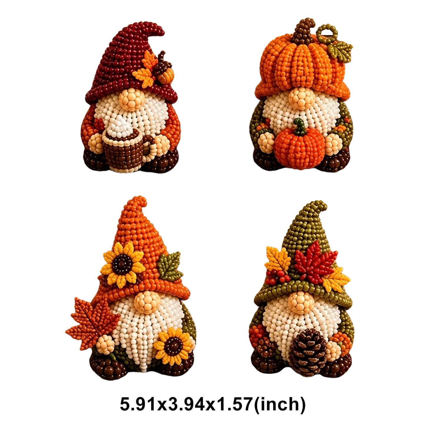 DIY Gnome Handmade Bead Art Set with Full Materials & Instructions Cute Dwarf Bead Craft Set Multi-Purpose Gnome Designs Beading Kit for Beginners & Craft Enthusiasts (Multicolor 10)